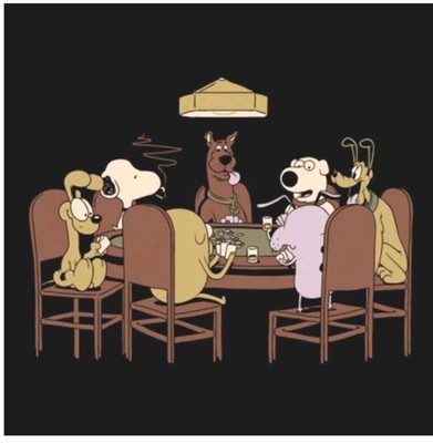 Dogs Playing Poker T-shirts Famous Cartoons Funny Shirts Wholesale 