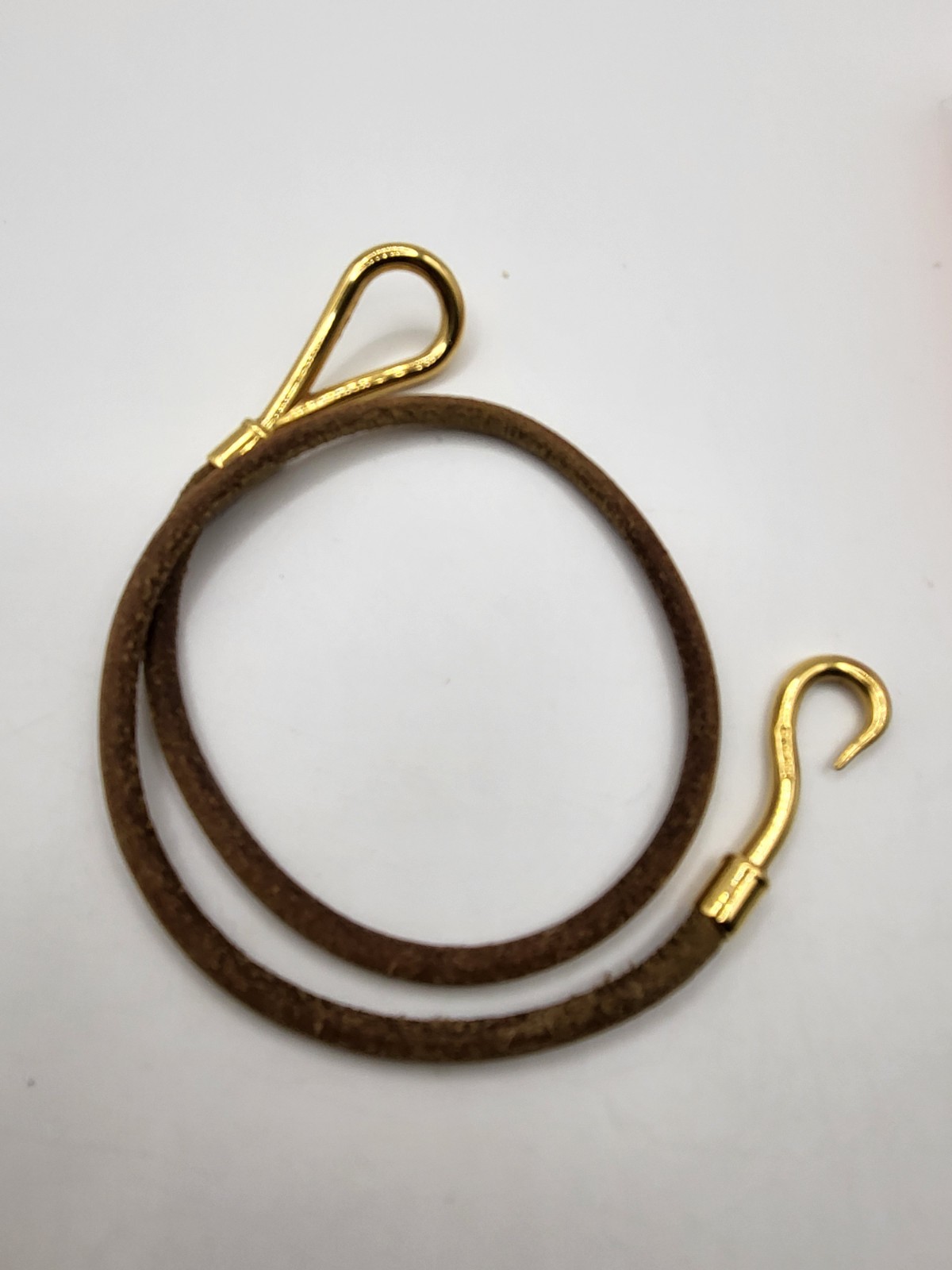 HERMÈS Double Wrap Leather Jumbo Hook Bracelet Necklace Unisex Box MSRP $495 image 10