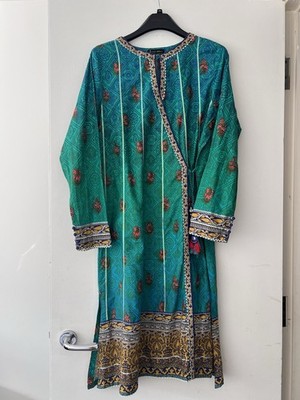 J.PRET smaragdgrüne Motive Damen Kurta Größe Medium 12   Mehendi Hochzeit Eid