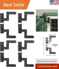 Heavy-Duty Black Wrought Iron Shutter Lift Off Pintle Hinges Colonial Pin Rev...