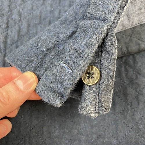 Descendant of Thieves Dres Ladro Ltd Ed Quilted Blue Button Down Shacket Small - Picture 13 of 16