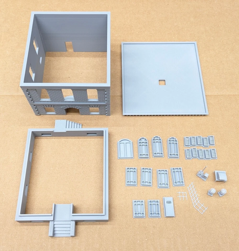Kit Modelo Impreso en 3D Edificio Estación de Policía Escala HO Foto 4 de 4