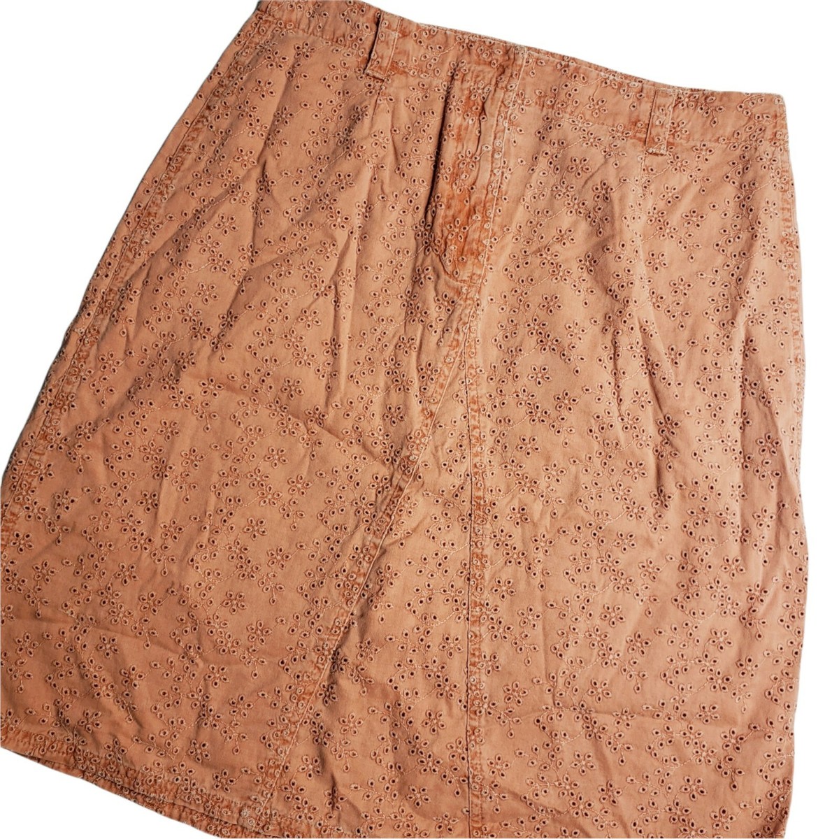 J.Jill Orange Denim Lined Eyelet Skirt Size 8 | eBay