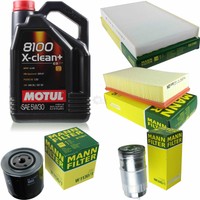 MANN-FILTER Inspektionspaket 5L Motul 5W-30 8100 X-Clean+ FüR Audi A6 Avant 2.5