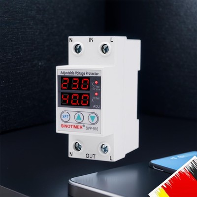 SVP-916 Adjustable Voltage Surge Protector Current Circuit Breaker for Household