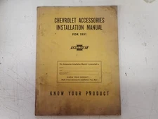 Original 1951 Chevrolet Car Pickup Dealership Accessories & Installation Manual