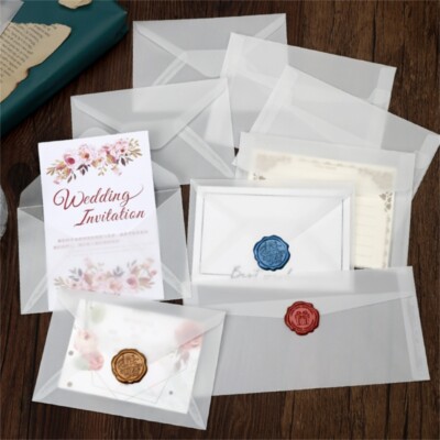 20x Blank Envelopes White Paper Envelopes Translucent Envelopes Without Window