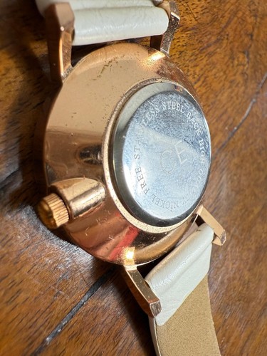 Reloj Pulsera Platino Oro Rosa con Correa Blanca - Imagen 5 de 8