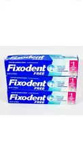 Fixodent Denture Adhesive Cream FREE of Flavors & Colors All Day Hold 2.4.oz P3