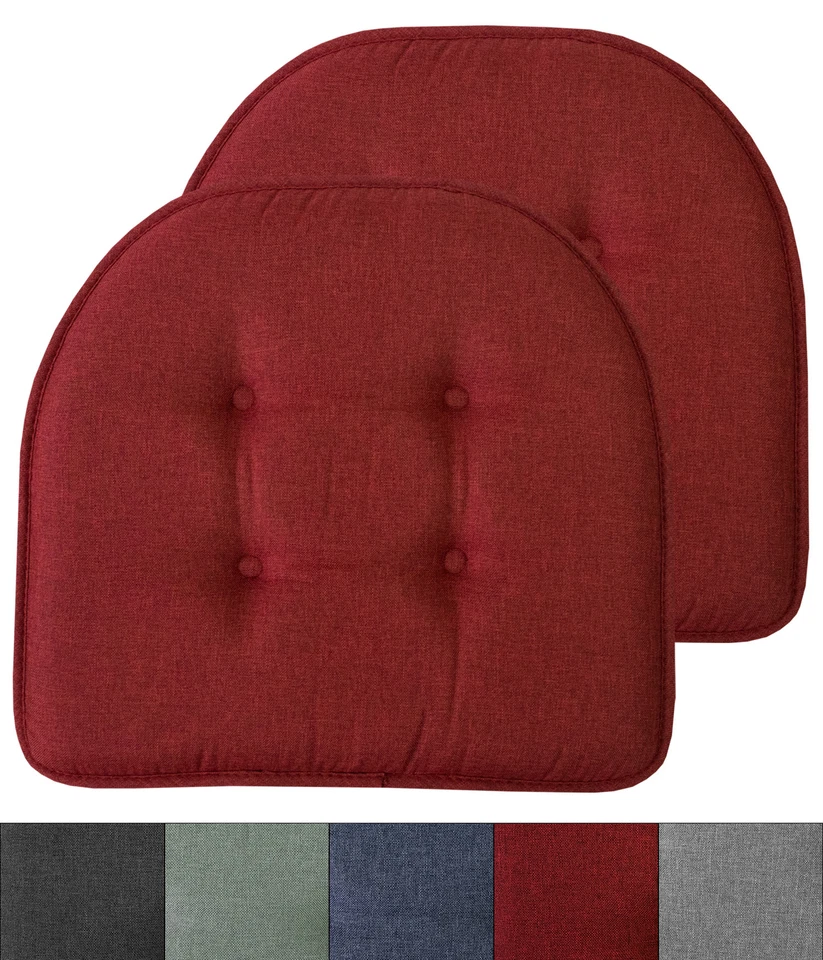 SWEET HOME COLLECTION U-Shaped Memory Foam No Slip Back 16 x 17 Chair Pad Cushion 2, 4, 6 or 12 Pack