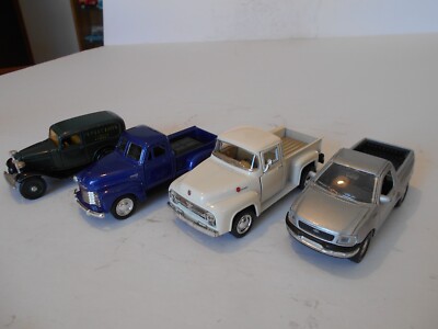 Lot of 2 Welly & 1 Ertl 1:43rd Scale and 1 Kinsmart 1:38th Scale Trucks, Used