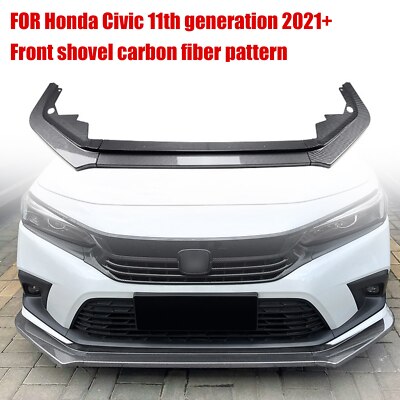 Front Bumper Lip Splitter Spoiler Kit Fit Honda Civic 11th Generation 2021-23