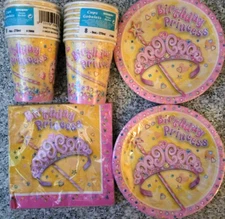 Pretty Princess Party - Birthday Party Supply Kit Pack w/ Plates, Napkins & cups