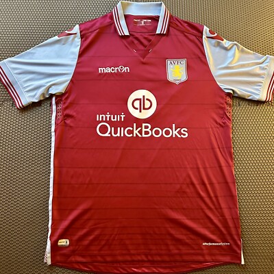 ASTON VILLA Macron 2014-2015 Jersey Shirt Kit Size XL