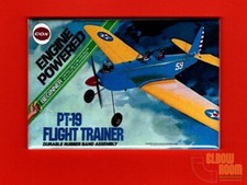 Cox PT-19 Flight Trainer vintage package art 2x3" fridge magnet .049 gas plane