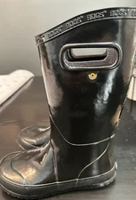 Bogs  Unisex Black Glossy Rain Boots Kids *Size 1