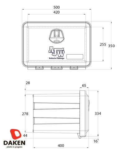 DAKEN JUST 500/350/400 Tool Box Truck Storage Box Lorry Tool Case Side Locker - Picture 2 of 6