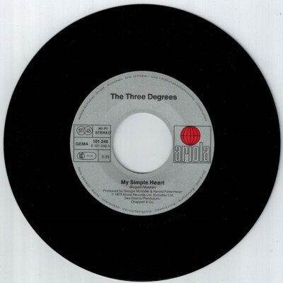 the three degrees my simple heart - hot summer night 7'' Vinyl 1979 Schallplatte