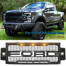 Front Grille For Ford F250 2017 2018 2019 Super Duty Grill W/Letters Matte Black