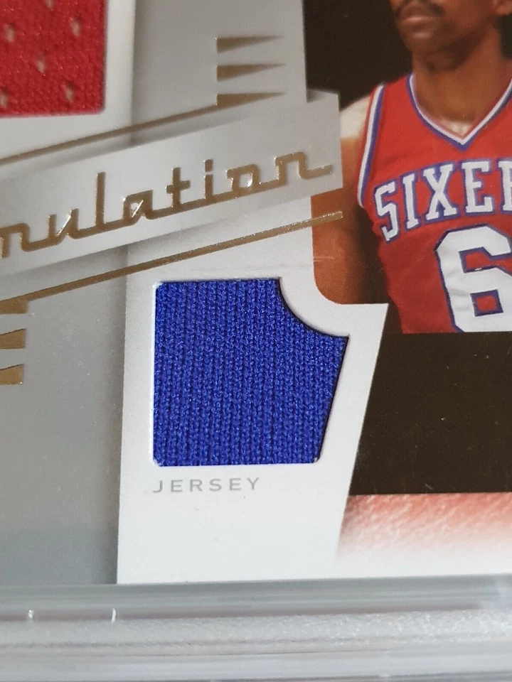 2008 Upper Deck Леброн Джеймс Джулиус Ирвинг #НАШИВКА Игра Ношенная Двойная Футболка - PSA 9 - Изображение 3 из 4