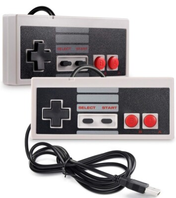 2Pack NES Retro USB Classic Controller Joypad Gamepad For PC/MAC Nintendo Games