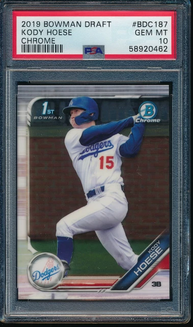 PSA 10 Kody Hoese 1st 2019 Bowman Chrome Draft Dodgers Rookie Card RC GEM MINT