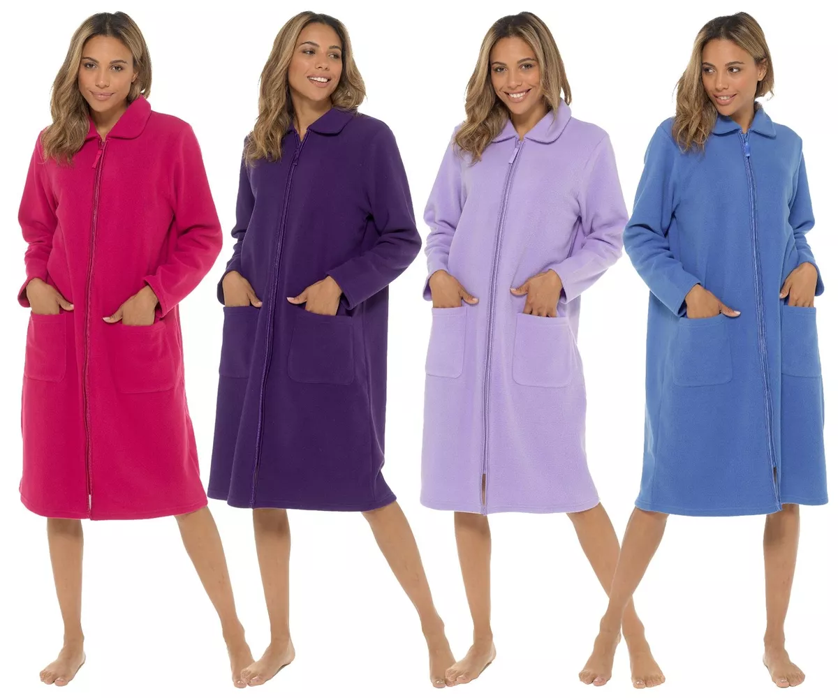 Ladies Snuggle Dressing Gown Robes Extra Long Super Soft Cuddly Bathrobe  Gowns | eBay