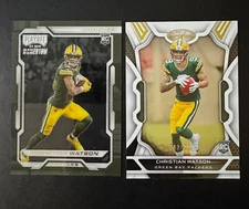 (2) Christian Watson RC Playoff Momentum & Certified Packers Rookie #d /399