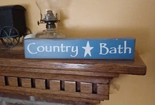 Country Bath shelf sitter Rustic Primitive Farmhouse Bathroom 11x2x1 Handcrafted