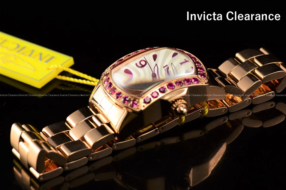 RARO Reloj Invicta 14140 LADY LUPAH Piedras Preciosas Exóticas 28 Rubelitas Oro Rosa Suizo Foto 3 de 4
