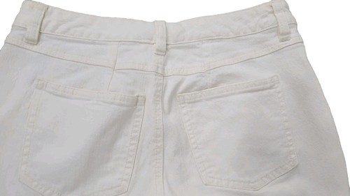 Pantalones de mezclilla ajustados para mujer Michael Kors blancos blancos, talla 4, con cremallera de bolsillo - Imagen 5 de 5