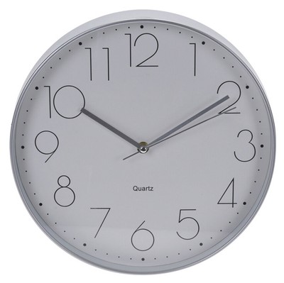 Wanduhr Uhr Dekouhr Deko silbergrau weiß Ø 30 cm