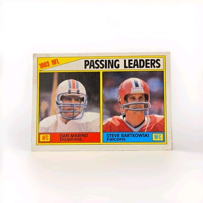 1984 TOPPS ''Passing Leaders 1983'' Football Card~Dan Marino & Steve Bartkowski