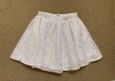 Girls White with Silver Stars Dressy Skirt - Size 5T
