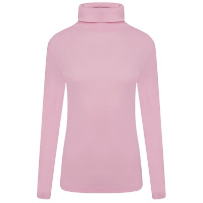 Damen Frauen Langarm Rollkragen T-Shirt High Polo gerippt Strick Pullover Tops