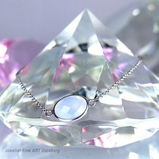 Bracciale Donna 750/- Oro Bianco Con Chalcedon Blu 2,44 ct NEU