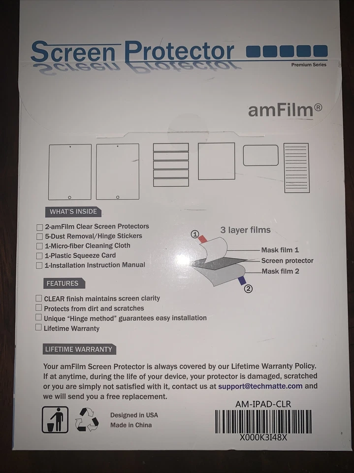 amFilm iPad 4, 3, 2  Premium HD Clear (Invisible) Screen Protector (2 Pack) - Image 3 of 4