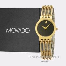Authentic Movado Ladies Esperanza Gold Tone Stainless Steel Watch 0600457