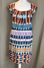 Jessica Simpson Fit & Flare Geometric Print Cut Out Back Dress Size 4