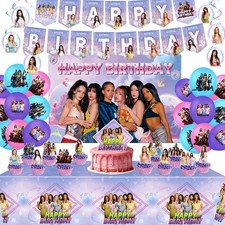 Katseye Women's Team Birthday Party Supplies Napikn Plate Cup Balloon Banner