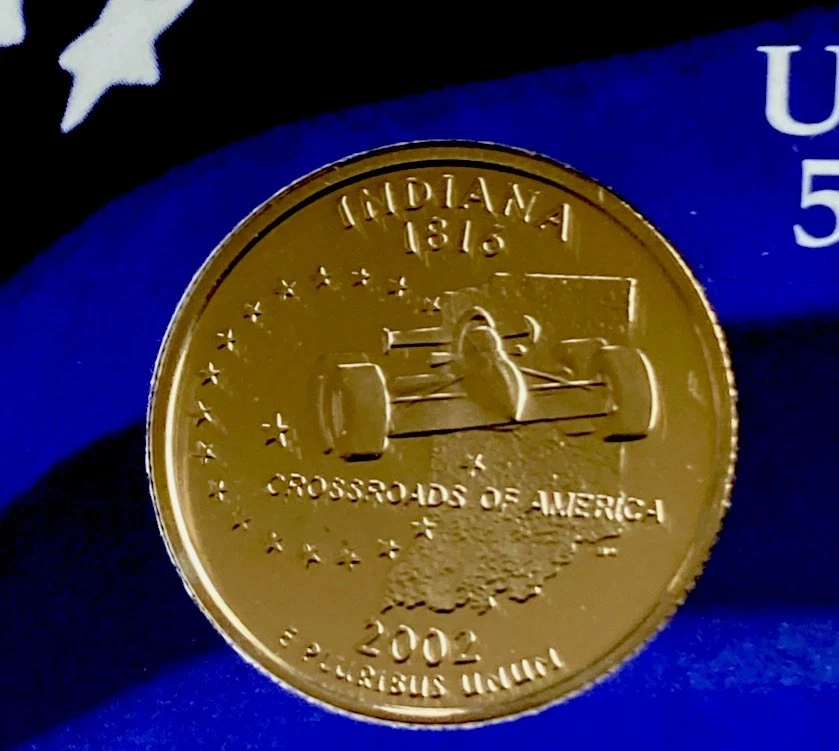 2002 S Proof State Clad Quarter 5 Coin Set - Coins Only - No Case, Box or COA - Image 3 of 4