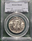 1937 Walking Liberty Half Dollar PCGS MS64