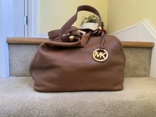 Michael Kors Suede Leather Large Rich Tan Brown Slouchy Tote Bag In VGC