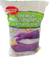 Clean Ones Premium Multi Purpose Non Slip Gloves, Medium (Pack of 9), Purple 