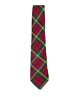 Red plaid cotton necktie with yellow and green stripes, dark red and yellow plaid Madras cotton men’s necktie.