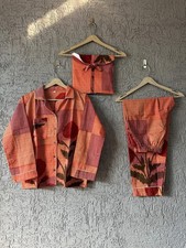 Patchwork Print Cotton Pajama Set, Indian Nightwear