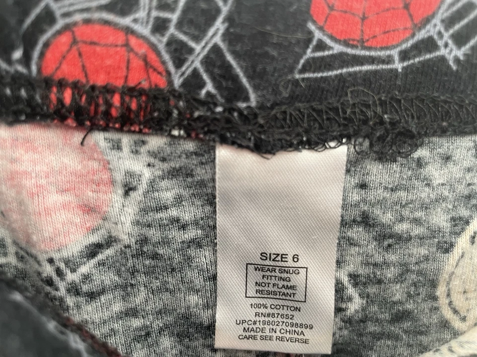 Marvel Spider-Man Niños Spider-Man Superhéroe 100% Algodón PJ Pantalones Negro Rojo 6 Foto 2 de 4