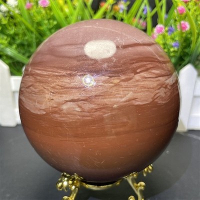 3.2LB 3.9'' Natural Red Picture Jasper Ball Sphere Heal Crystal Quartz Energy