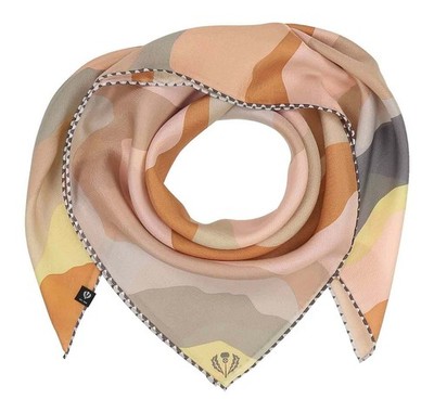 FRAAS Silk Crepe Scarf In Wave-Design Tuch Sand hellbraun taupe Neu