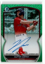 2023 BOWMAN CHROME MOJO GREEN CUTTER COFFEY AUTO /99 RED SOX #BCMA-CCY
